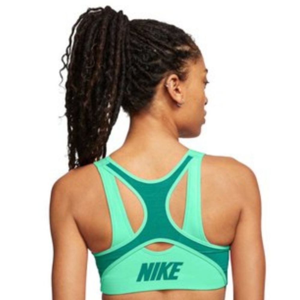 Nike Shape High Support Zip Front Closure Sports Bra Green